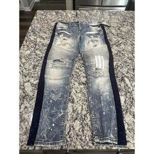 🔥 The HERITAGE By‎ AMERICA 1776 Men's Sz W34 X L30 Distressed Denim Jeans NWT